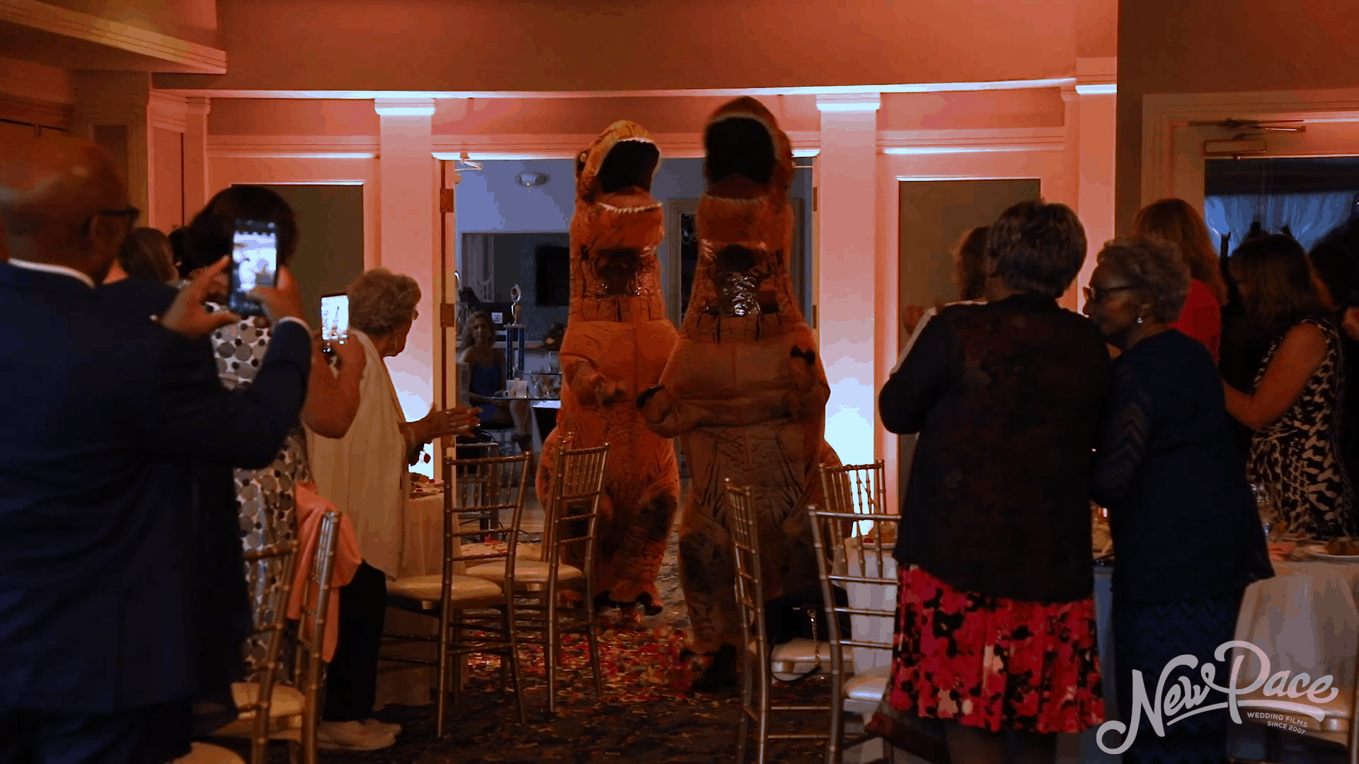 T-Rex Bride & Groom Entrance!