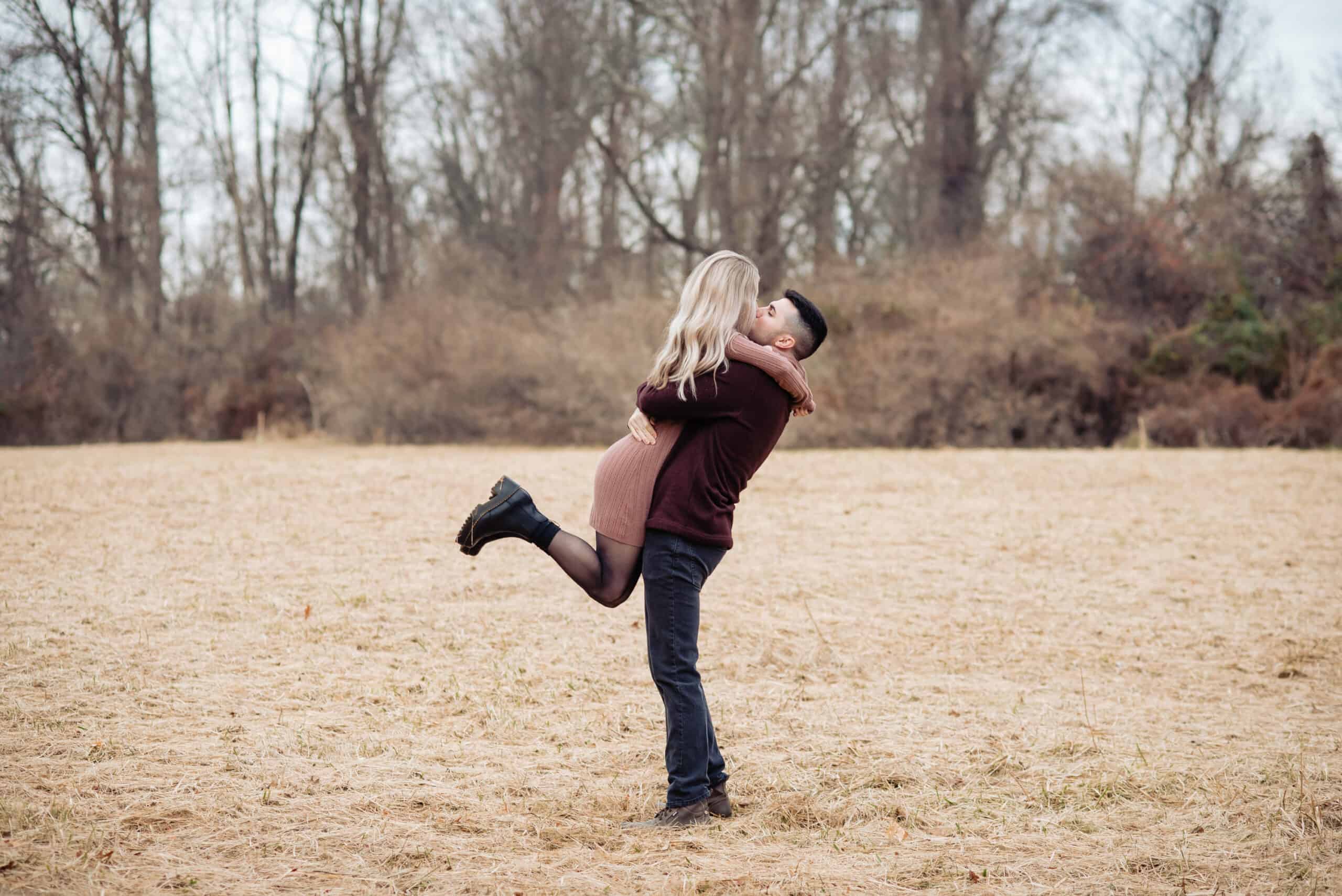 Couple embracing each other