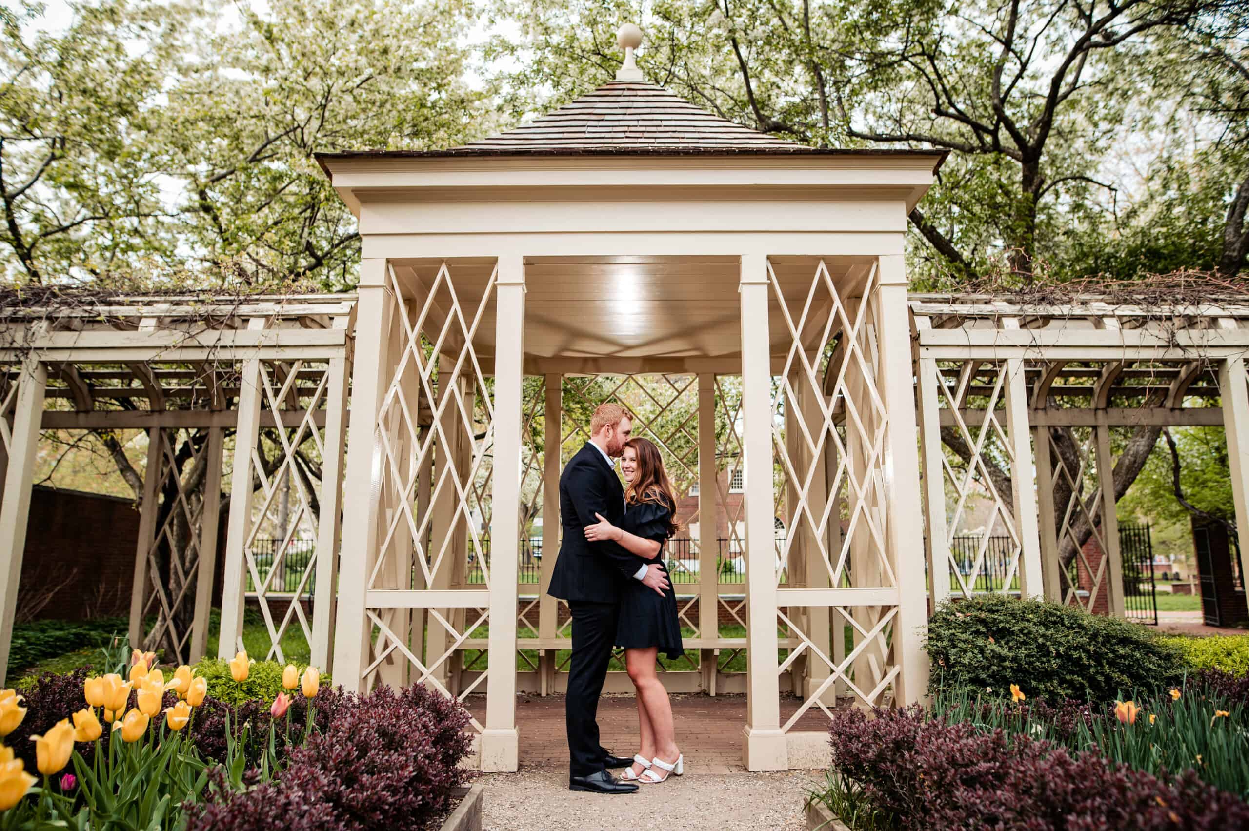 18th Century Gardens Engagement Photo Shoot in Philadelphia