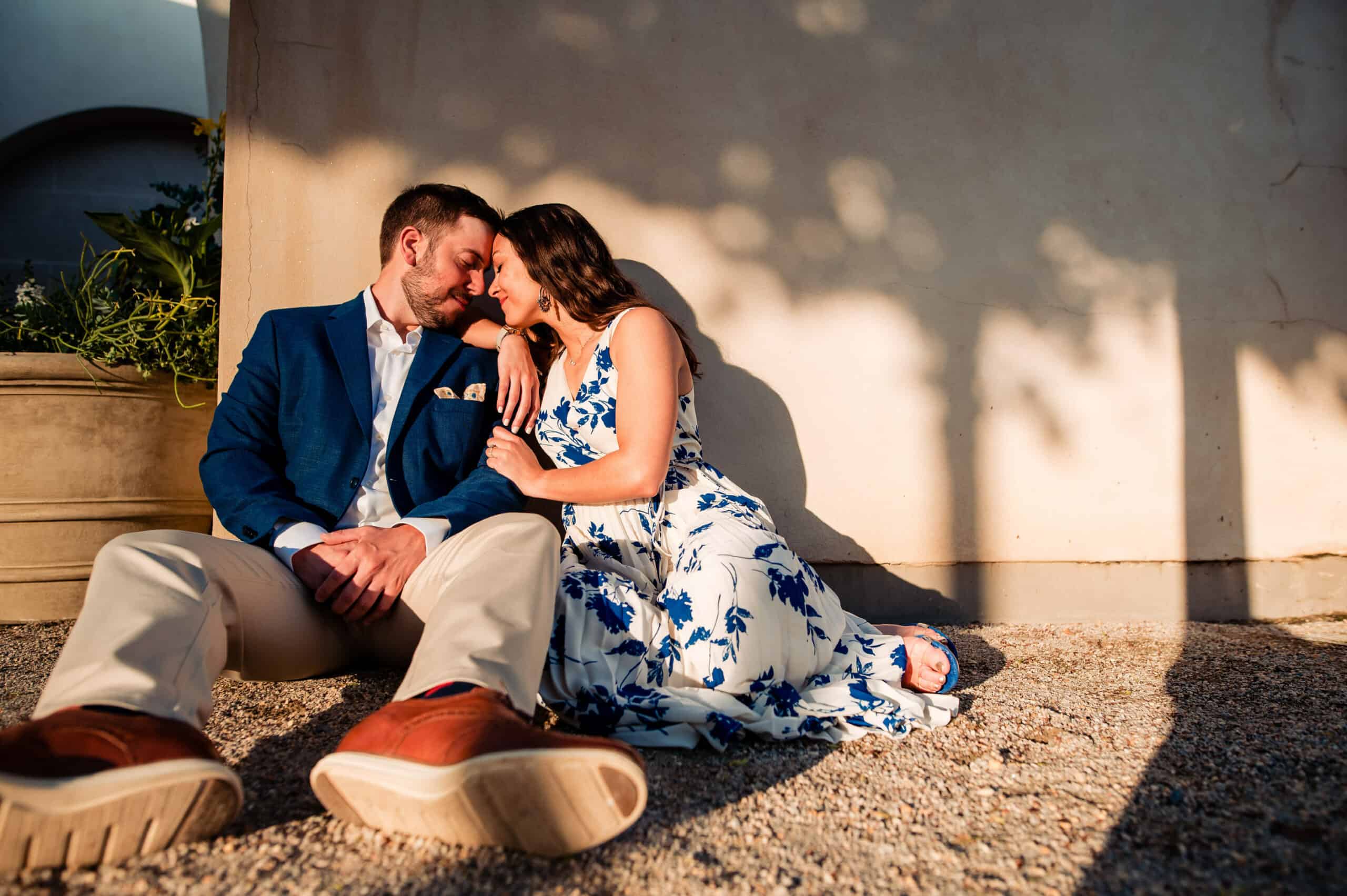 Engaged couple at longwood gardens