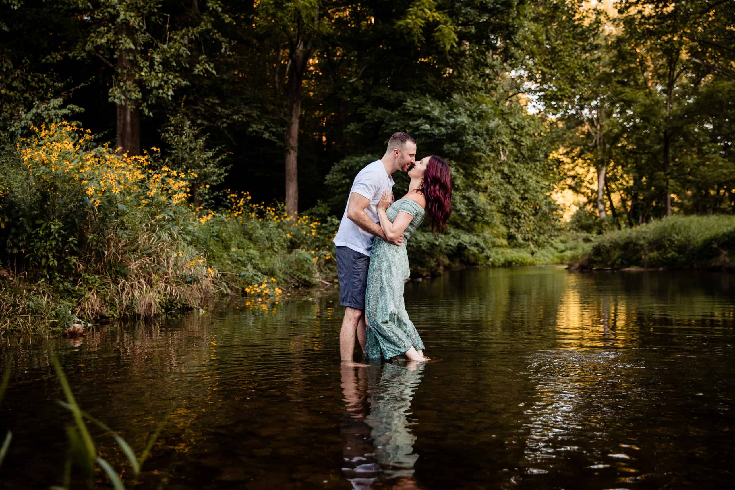 Consider taking engagement photos on your favorite hiking trail.